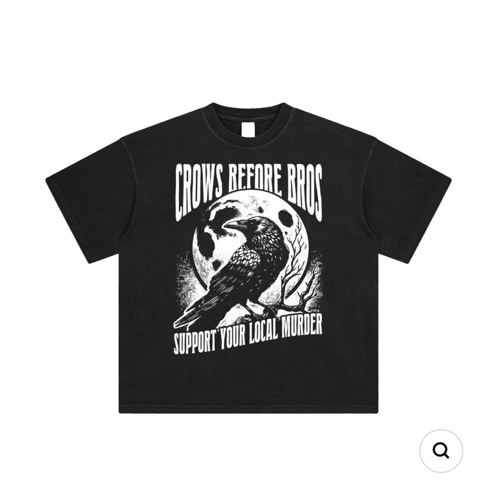 CROWS BEFORE BROS, SUPPORT YOUR LOCAL MURDER ENZYME WASHED T-SHIRT XL